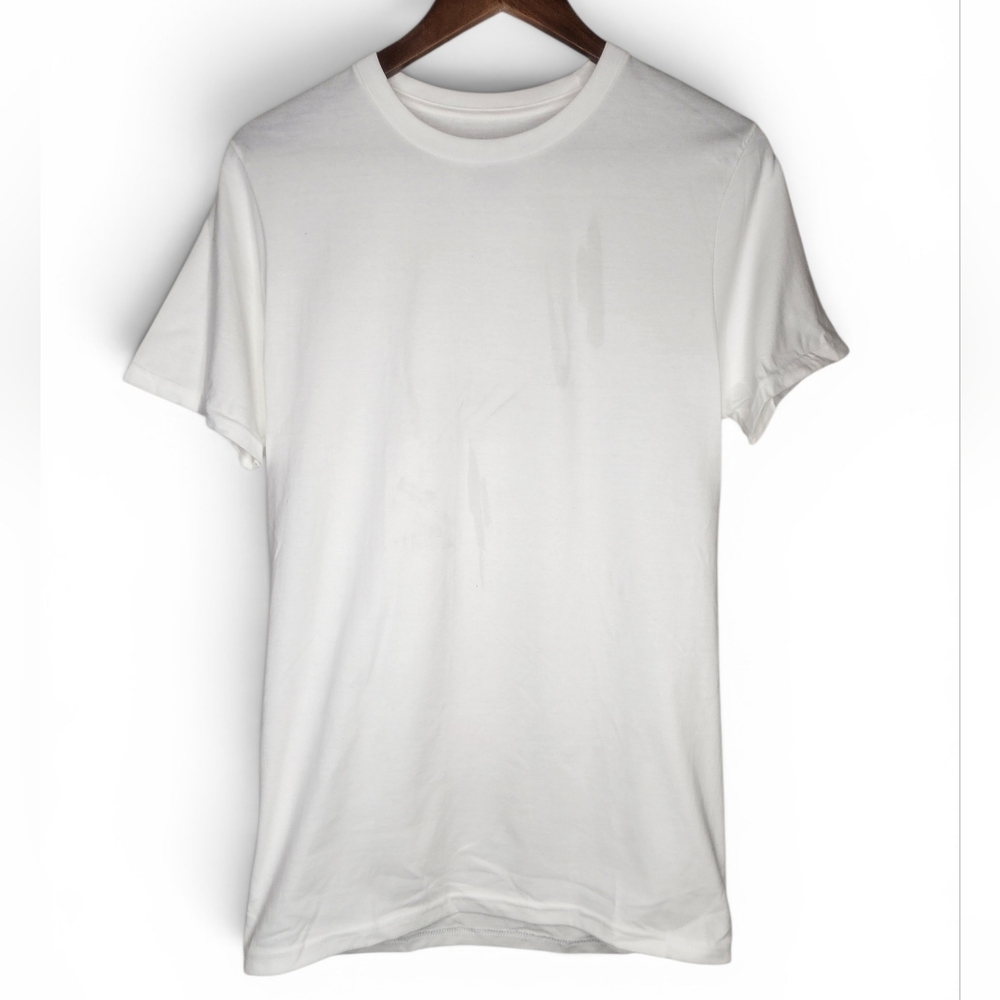 Goodfellow Crew Neck Short Sleeve Cotton Tee in White Size S